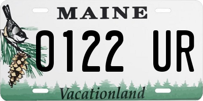 ME license plate 0122UR