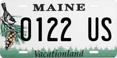 ME license plate 0122US