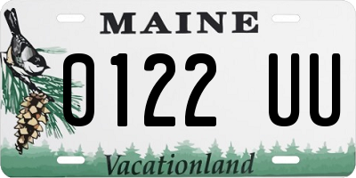 ME license plate 0122UU