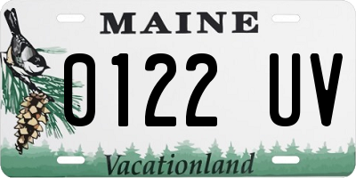 ME license plate 0122UV