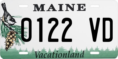 ME license plate 0122VD