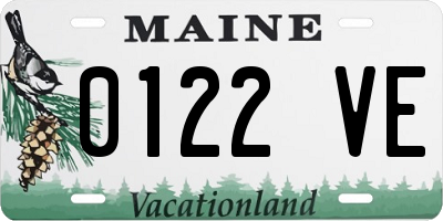 ME license plate 0122VE