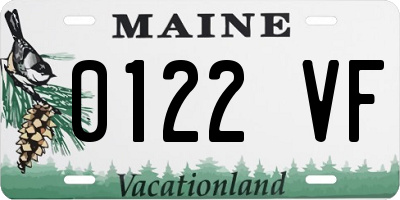 ME license plate 0122VF