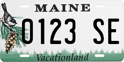 ME license plate 0123SE