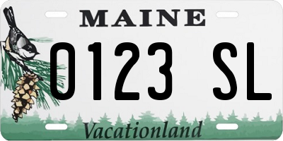 ME license plate 0123SL