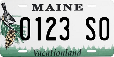 ME license plate 0123SO