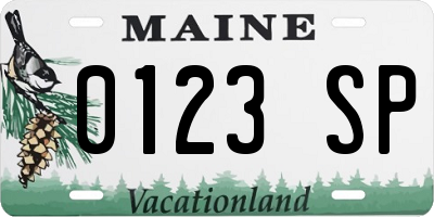 ME license plate 0123SP