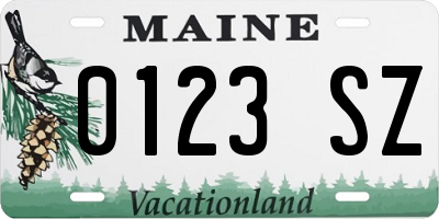 ME license plate 0123SZ