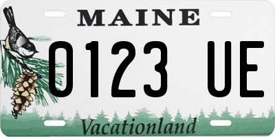 ME license plate 0123UE