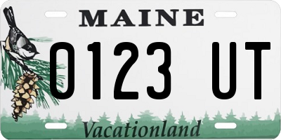 ME license plate 0123UT