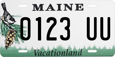 ME license plate 0123UU