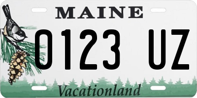 ME license plate 0123UZ