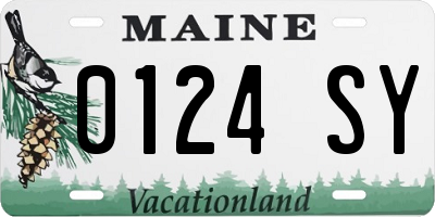 ME license plate 0124SY