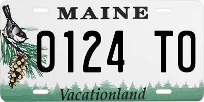 ME license plate 0124TO