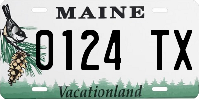 ME license plate 0124TX