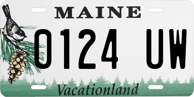 ME license plate 0124UW