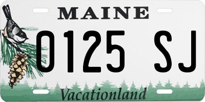 ME license plate 0125SJ