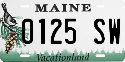 ME license plate 0125SW