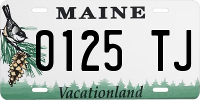 ME license plate 0125TJ