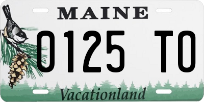 ME license plate 0125TO