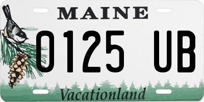 ME license plate 0125UB
