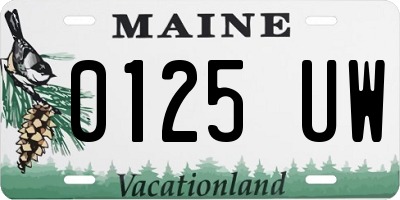 ME license plate 0125UW