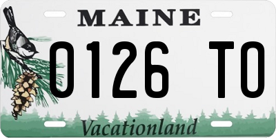 ME license plate 0126TO