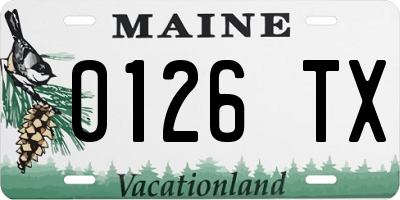 ME license plate 0126TX