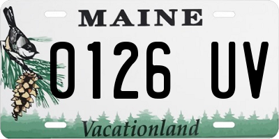 ME license plate 0126UV