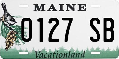 ME license plate 0127SB