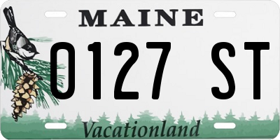 ME license plate 0127ST