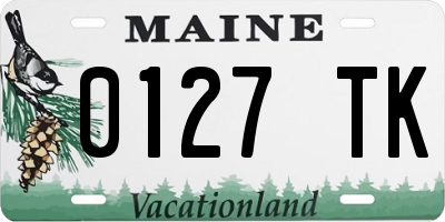 ME license plate 0127TK