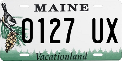 ME license plate 0127UX