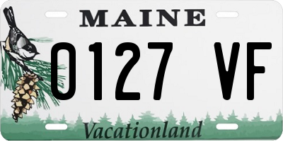 ME license plate 0127VF