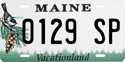 ME license plate 0129SP