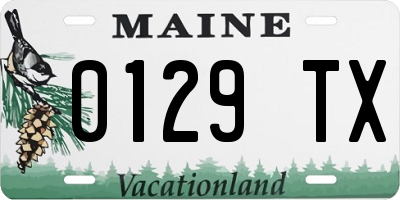 ME license plate 0129TX