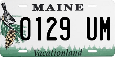 ME license plate 0129UM