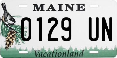 ME license plate 0129UN
