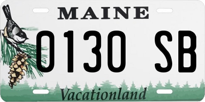 ME license plate 0130SB