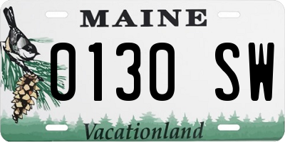 ME license plate 0130SW