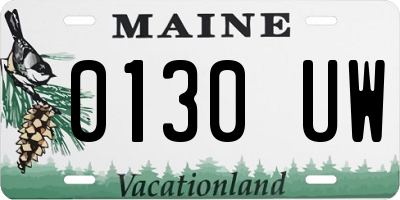 ME license plate 0130UW