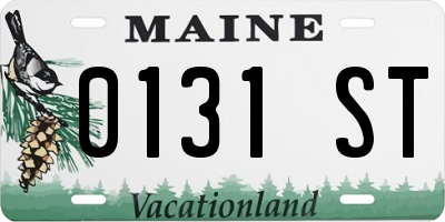 ME license plate 0131ST