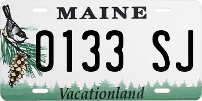 ME license plate 0133SJ