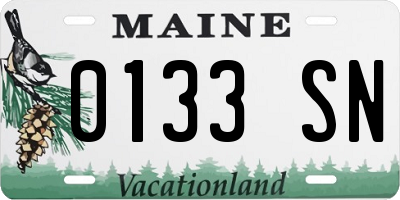 ME license plate 0133SN
