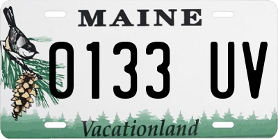 ME license plate 0133UV