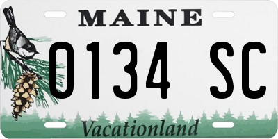 ME license plate 0134SC