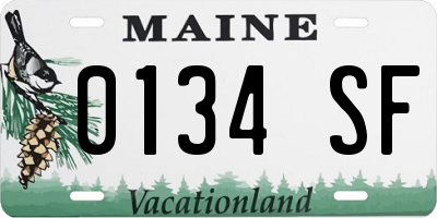 ME license plate 0134SF