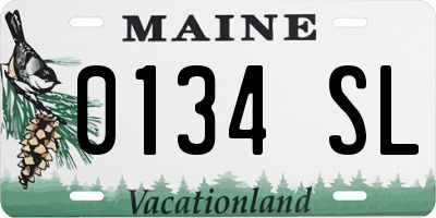 ME license plate 0134SL