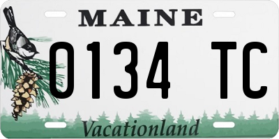 ME license plate 0134TC