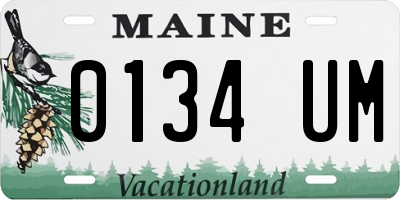 ME license plate 0134UM